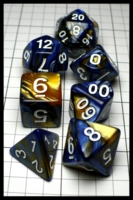 Dice : Dice - Dice Sets - QMay Blue and Gold Swirl with White Numerals - Amazon 2023